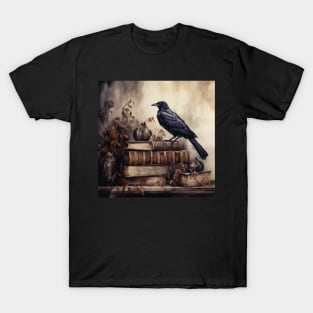 Raven and books T-Shirt